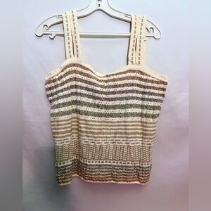 St. John Sport Womens Striped  Knit Tank Top multicolor  Size L